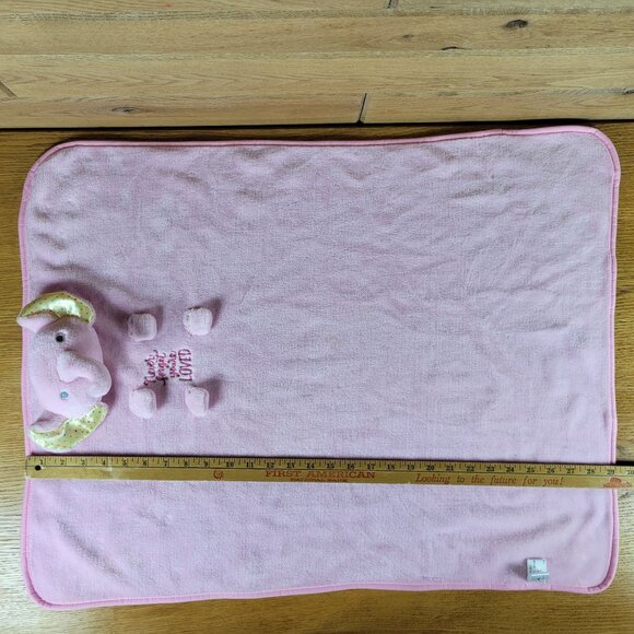 Hallmark Elephant Lovey Security Blanket Pink Plush "Never Forget You Are Loved" - Picture 6 of 7